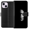 Miniatyrbillede 1 af 3: Apple iPhone 15 Plus Tegnebogsetui Keffiyeh-mønster - klassisk sort-hvid palæstinensisk tørklæde med kulturel betydning