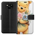 Miniatyrbillede 1 af 3: Xiaomi Poco X3 NFC Tegnebogsetui Nalle Puh med blomster - klas