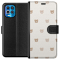 Miniatyrbillede 1 af 3: Motorola Edge S Tegnebogsetui Teddybaggrund - søde teddybjørne mod en blød baggrund
