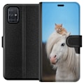 Miniatyrbillede 1 af 3: Samsung Galaxy A71 Tegnebogsetui Hest & Kat