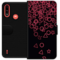 Miniatyrbillede 1 af 3: Motorola Moto E7 Power Tegnebogsetui Squid Game Ikoner Serie Design Populært TV Spil Ikoner Grafisk Motiv Asiatisk Trend Dramaserie