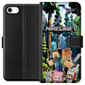 Pikkukuva 1 / 3: Apple iPhone 6 Lompakkokotelo Minecraft-matkapuhelinkotelo metsällä ja pikselityylisillä hahmoilla