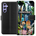 Pikkukuva 1 / 3: Samsung Galaxy A54 Lompakkokotelo Minecraft-matkapuhelinkotelo metsällä ja pikselityylisillä hahmoilla