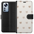 Miniatyrbillede 1 af 3: Xiaomi 12 Pro Tegnebogsetui Teddybaggrund - søde teddybjørne mod en blød baggrund