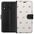 Miniatyrbillede 1 af 3: Samsung Galaxy A40 Tegnebogsetui Teddybaggrund - søde teddybjørne mod en blød baggrund