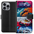 Pikkukuva 1 / 3: Apple iPhone 16 Pro Max Lompakkokotelo Nopeat Autot - Piirrett