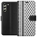 Pikkukuva 1 / 3: Samsung Galaxy S21 FE 5G Lompakkokotelo Palestiinalainen kuvio - perinteiseen tyyliin inspiroima keffiyeh-kangas