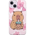 Miniatyrbilde 1 av 3: Apple iPhone 14 Gjennomsiktig deksel Kawaii Capybara Hjerteani