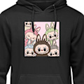 Miniatyrbillede 1 af 3: Hoodie til Voksen | Behagelig Hættetrøje Labubu Classics sort XXL