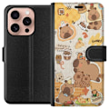 Pikkukuva 1 / 3: Apple iPhone 16 Pro Lompakkokotelo Kawaii capybara mobilskal med gulliga djurmotiv