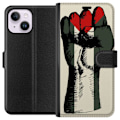 Miniatyrbillede 1 af 3: Apple iPhone 15 Plus Tegnebogsetui Hånd bundet i Palæstinas farver - kraftfuldt symbol for frihedsbevægelsen