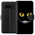 Miniatyrbillede 1 af 3: Samsung Galaxy S10 Tegnebogsetui Øjne I Mørk Sort
