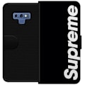 Miniatyrbillede 1 af 3: Samsung Galaxy Note9 Tegnebogsetui Supreme Sort Hvid Streetwear Design Klassisk Modeikon Trend Urban Stil Grafiskt Motiv Populær