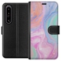 Miniatyrbilde 1 av 3: Sony Xperia 1 IV Lommeboketui Pastellmarmor