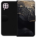 Miniatyrbillede 1 af 3: Huawei P40 lite Tegnebogsetui Sort guld abstrakt