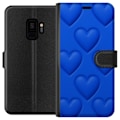 Pikkukuva 1 / 3: Samsung Galaxy S9 Lompakkokotelo Siniset Sydämet