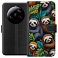 Miniatyrbillede 1 af 3: Xiaomi 13 Ultra Tegnebogsetui Sengångarstil - afslappet motiv med sød dovendyr