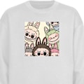 Miniatyrbillede 1 af 3: Sweatshirt til Børn | Blød & Klassisk Sweatshirt Labubu Past hvid one size