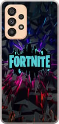 Kompatibelt Mobilskal till Samsung Galaxy A53 5G Spelinspirerad abstrakt logotypdesign med exploderande former neonljus och dynamisk energi för moder