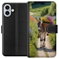 Miniatyrbillede 1 af 3: Apple iPhone 16 Plus Tegnebogsetui Æsel Dyremotiv Rolig Design Naturmotiv Populær Dekoration Humor Grafisk Dyretema Eksotisk