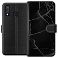 Miniatyrbillede 1 af 3: Samsung Galaxy A40 Tegnebogsetui Sort marmor