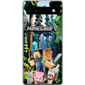 Pikkukuva 1 / 3: Google Pixel 6a Läpinäkyvä kuori Minecraft-matkapuhelinkotelo metsällä ja pikselityylisillä hahmoilla