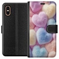 Miniatyrbild 1 av 3: Apple iPhone XS Max Plånboksfodral Hjärtan Kärlek Grafisk Design Romantiskt Motiv Populärt Symbol Grafiskt Mönster Dekoration