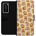 Miniatyrbillede 1 af 3: Huawei P40 Pro Tegnebogsetui Kawaii capybara mobilcover med flere søde figurer