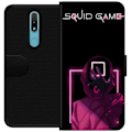 Pikkukuva 1 / 3: Nokia 2.4 Lompakkokotelo Squid Game Teema Suosittu Sarja Motiivi Graafinen Ikoninen Suunnittelu Aasialainen Popkulttuuri Jännitys Draama