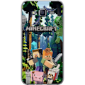 Pikkukuva 1 / 3: Samsung Galaxy J5 Läpinäkyvä kuori Minecraft-matkapuhelinkotelo metsällä ja pikselityylisillä hahmoilla