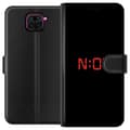 Kompatibel Tegnebogsetui til Xiaomi Redmi Note 9 Rød digital tekst med lysende bogstaver på sort baggrund, grafisk tekstmotiv sort