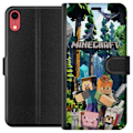 Pikkukuva 1 / 3: Apple iPhone XR Lompakkokotelo Minecraft-matkapuhelinkotelo metsällä ja pikselityylisillä hahmoilla