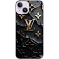 Miniatyrbillede 1 af 3: Apple iPhone 15 Plus Gennemsigtig cover Louis Vuitton Mørk Tilstand Design Sort Luksus Stil Mode Populær Grafisk Mønster Modeikon Luksusmærke