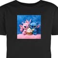 Miniatyrbillede 1 af 8: Børne T-shirt Sort 5-6 År Søde blå og lyserøde figurer med stor cupcake og krymmel sort 5-6 År