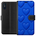 Pikkukuva 1 / 3: Xiaomi Redmi 9A Lompakkokotelo Siniset Sydämet