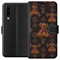 Miniatyrbillede 1 af 3: Huawei P30 Tegnebogsetui Louis Vuitton Teddybjørn Mønster Luksus Mode Design Populært Motiv Mode Trend Luksuriøse Accessories