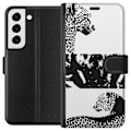 Miniatyrbillede 1 af 3: Samsung Galaxy S22 5G Tegnebogsetui Leopard Faces