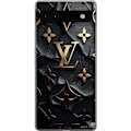 Miniatyrbillede 1 af 3: Google Pixel 6a Gennemsigtig cover Louis Vuitton Mørk Tilstand Design Sort Luksus Stil Mode Populær Grafisk Mønster Modeikon Luksusmærke