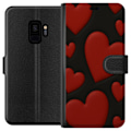 Pikkukuva 1 / 3: Samsung Galaxy S9 Lompakkokotelo Punaiset Samettisydämet
