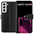 Miniatyrbillede 1 af 3: Samsung Galaxy S22+ 5G Tegnebogsetui Squid Game Tema Populær Serie Motiv Grafisk Ikonisk Design Asiatisk Popkultur Spænding Drama