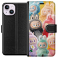 Miniatyrbild 1 av 3: Apple iPhone 15 Plånboksfodral Labubu Sketch Style – Handritat monster i tusch