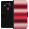 Kompatibelt Plånboksfodral till Nokia 5.4 Vinröd gradient röd