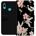 Miniatyrbillede 1 af 3: Huawei P smart 2019 Tegnebogsetui Florering Mønster Sort