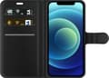 Miniatyrbillede 2 af 3: Kompatibel Tegnebogsetui til Apple iPhone 12 Sort Söderort - hvidt områdeslogan og hvid våbensilhuet på sort baggrund sort