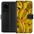 Miniatyrbild 1 av 3: Samsung Galaxy S20 Ultra Plånboksfodral Banana Pattern – lekfullt mönster med gula bananer