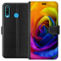 Miniatyrbillede 1 af 3: Huawei P30 lite Tegnebogsetui Regnbue Rose