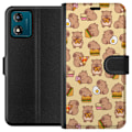 Miniatyrbillede 1 af 3: Motorola Moto E13 Tegnebogsetui Kawaii capybara mobilcover med flere søde figurer