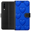 Pikkukuva 1 / 3: Huawei P30 Lompakkokotelo Siniset Sydämet