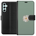 Miniatyrbillede 1 af 3: Samsung Galaxy A34 Tegnebogsetui Grøn Minimalblomst - stilful