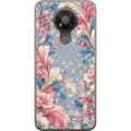 Kompatibelt Mobilskal till Nokia 3.4 Blomsterornament blå